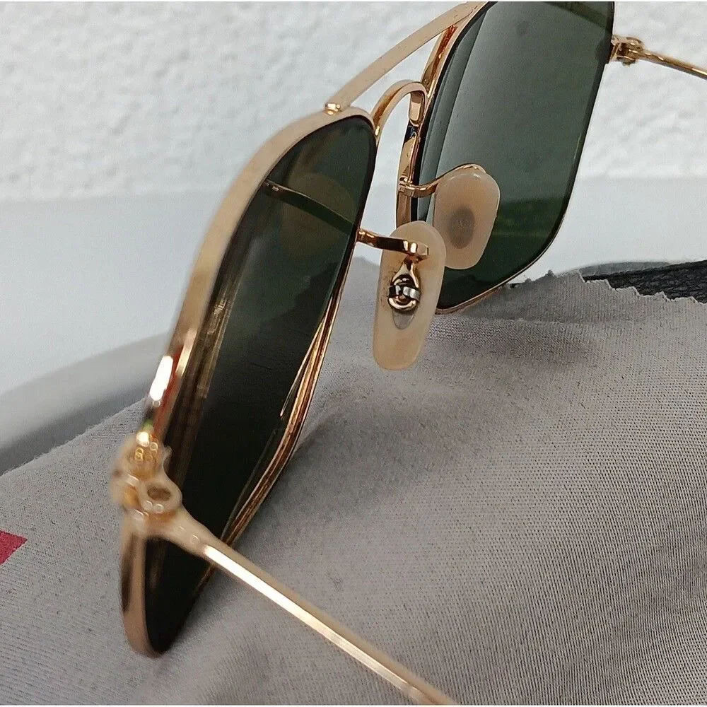 Ray Ban Sunglass Frames Gold Cravan Case Cleaning Cloth Needs Lens Flawed